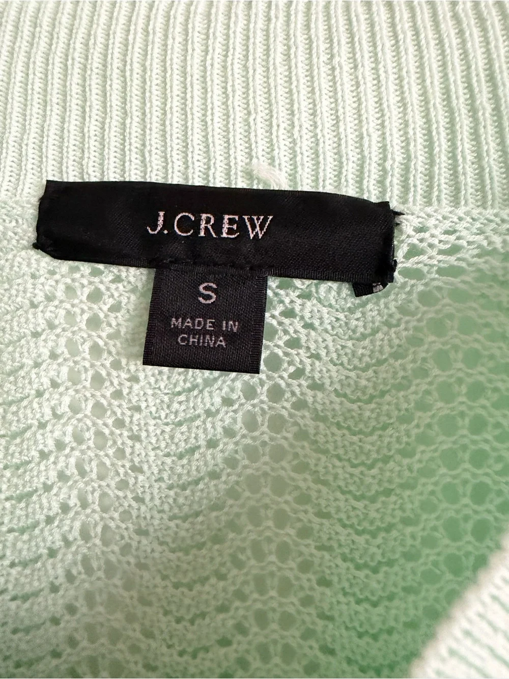 J. Crew Mint Green Ruffle-Trim Turtleneck Sweater